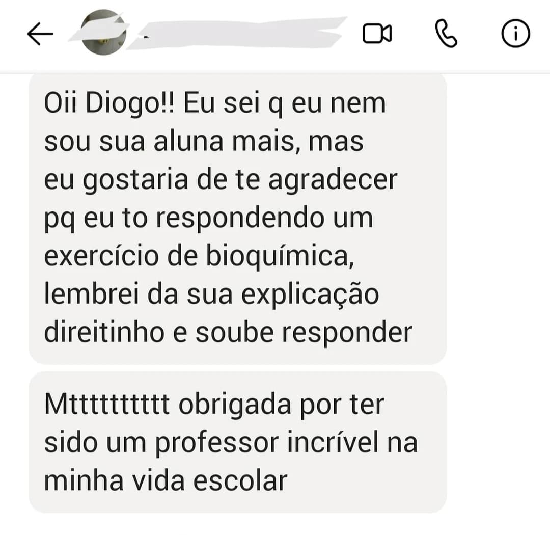 Depoimento de aluno ou família