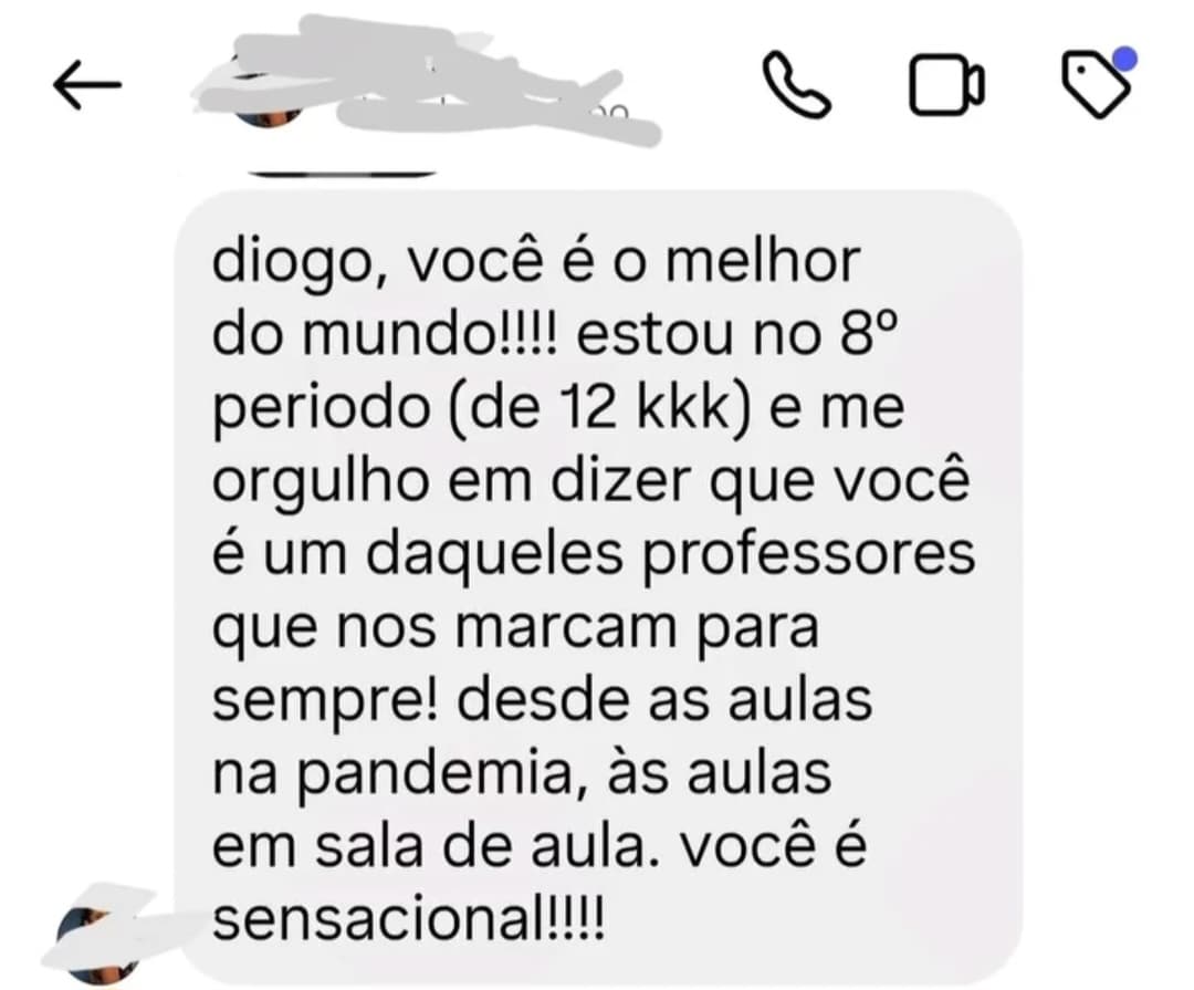 Depoimento de aluno ou família